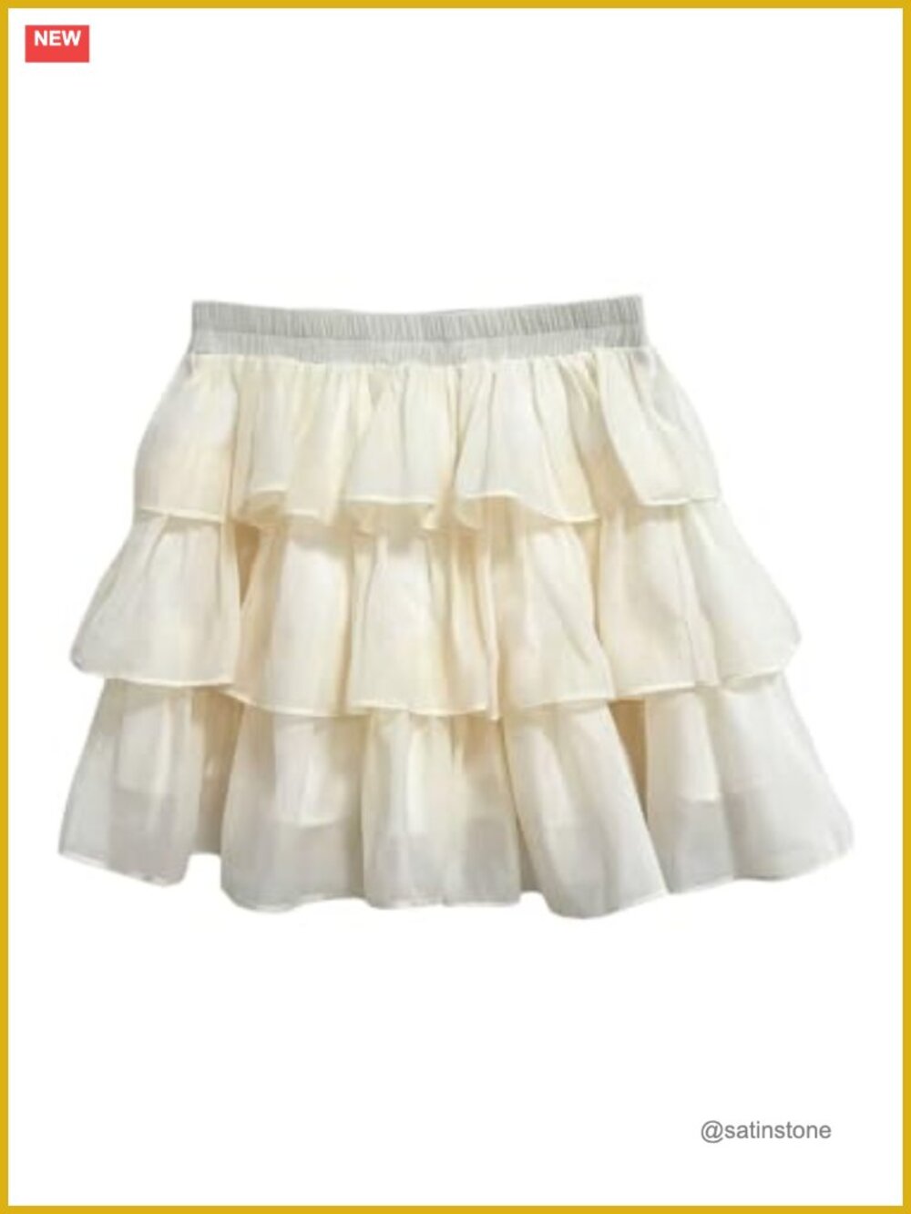 Floerns Women's Layered Ruffle Flowy Mini Skirt Elastic High Waisted Mesh A